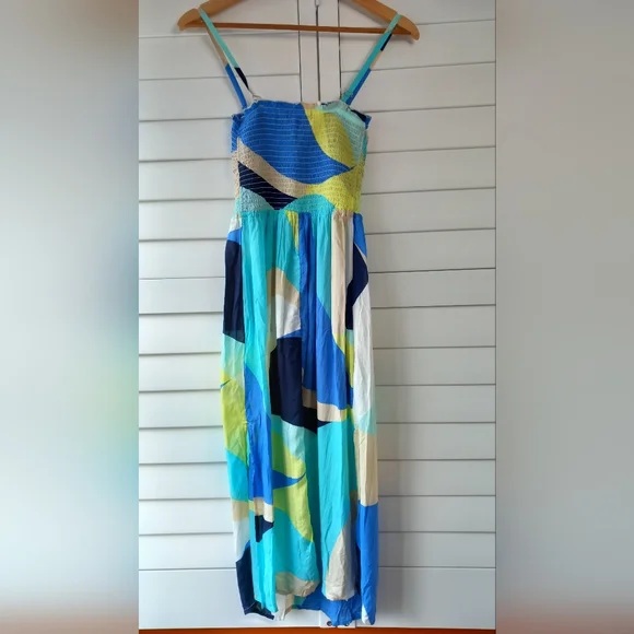 M&S Collection Beach Dress Turquoise Size 8 Removable Straps Holiday Cruise BNWT - Picture 11 of 13